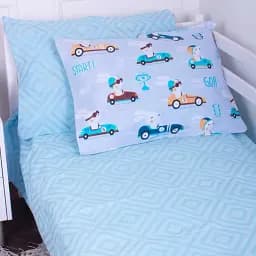 Наволочка MirSon Бязь 18-0008 Bunny Races 40х60 см блакитна (2200010262902)