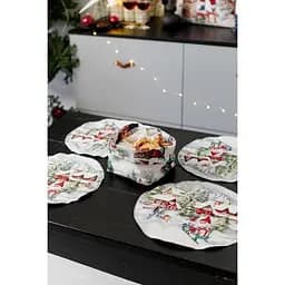 Серветка Прованс Снігова зима гобеленова з велюром D-35 см (36442)