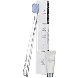 Набор Swiss Smile: Зубная паста Diamond glow отбеливающая 5 мл + Зубная щетка прозрачная