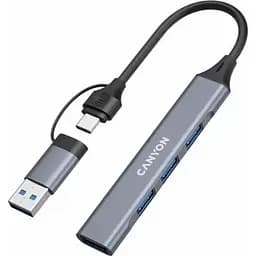 Концентратор Canyon USB-C/A 4-in-1 1xUSB 3.0 + 3xUSB 2.0 gray (CNS-TDS02G) - мініатюра 4