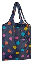 Сумка-шопер складна Hanson Faltshopper 44x38 см нейлон синя з сердечками