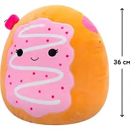 М'яка іграшка Squishmallows Вишневий Пончик Перл 36 см бежевий з рожевим (SQCR06742) - мініатюра 6