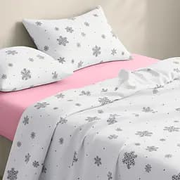 Дитяча постільна білизна фланель Cosas SNOWFLAKES SILVER 110х140см (Flannel_SnowflakesSilver_16Bubble_140) - мініатюра 2