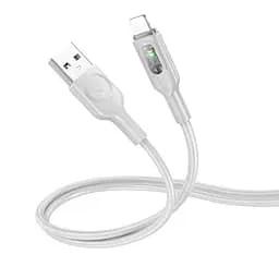 Кабель Hoco U120 с индикатором USB to Lightning 1.2 м grey