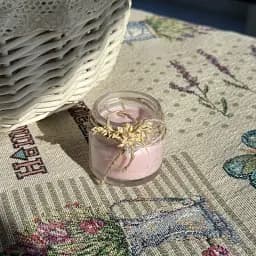 Пасхальная свеча розовая в баночке маленькая MIS LT