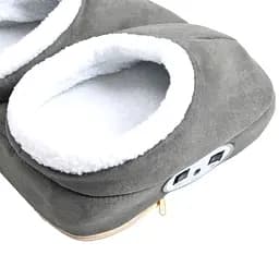 Електрогрілка для ніг Foot Warmer, масажні тапочки з підігрівом і вібромасажем 220В, сірі - мініатюра 3