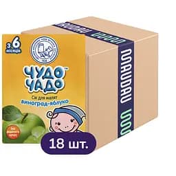 Упаковка соку Чудо-Чадо Виноградно-яблучний 3.6 л (200 мл х 18 шт.)