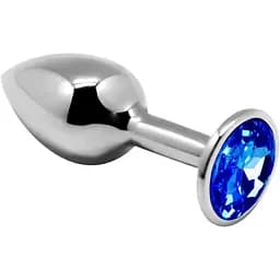 Металева анальна пробка Alive Mini Metal Butt Plug з кристалом Blue L