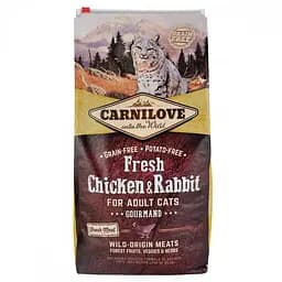 Корм сухой для взрослых кошек Carnilove Fresh Chicken and Rabbit for Adult cats с курицей и кроликом 6 кг