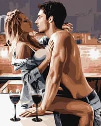 Набор для росписи по номерам Страстный завтрак, Ideyka, 40x50 см, КНО8520