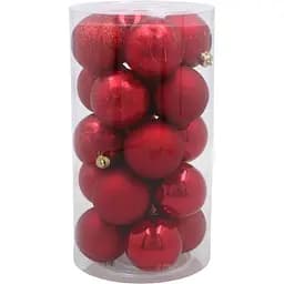 Комплект ялинкових кульок Chomik пластикові 5 см червоні 20 шт. (GIF3801)