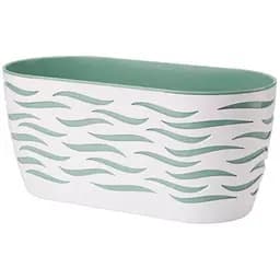 Цветочный горшок Form-Plastic Sahara Duo-овал-35 6 л ментолово-белый (4440-011+067W)