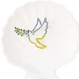 Брошь Голубь мира брошь-булавка символ Украины желто-голубая