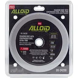 Диск алмазний Alloid Building Tools з суцільною кромкою ультратонкий 230 мм (DS-24230) - мініатюра 4