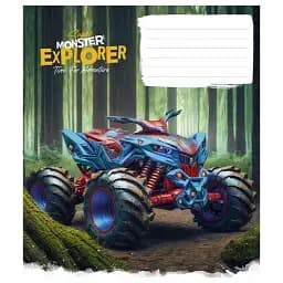 Зошит учнівський Школярик Super Monster 012-3293L-3 в лінію 12 аркушів 