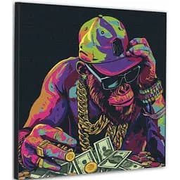 Картина по номерам Santi Деньги и стиль 40х40 см неоновые краски (955052)