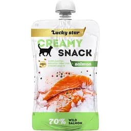Лакомство для кошек Lucky Star Пюре нежное из мякоти дикого лосося 85 г 