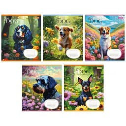 Набор тетрадей 1 сентября Floral dog А5 в линейку 12 листов 25 шт. (766943)