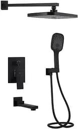 Душова система універсальна Qtap Gemini Black Matt прихованого монтажу QTGEM114BLM45703