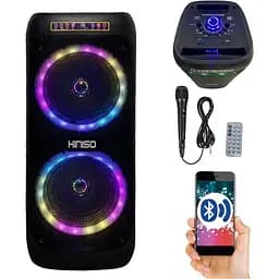 Акумуляторна акустична система Kimiso QS-82 колонка валіза 80Вт USB SD FM радіо Bluetooth мікрофон ДК (QS-82) - мініатюра 6