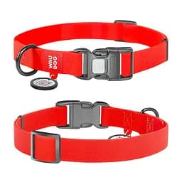 Ошейник для собак водостойкий Waudog Waterproof с QR-паспортом пластиковая пряжка-фастекс Ш 25 мм Д 34-49 см красный