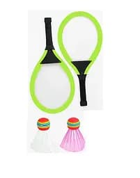 Набор ракеток 9352 L, 2 ракетки 57см, 2 воланчика, подсветка, в сетке (6966814300061) Салатовий