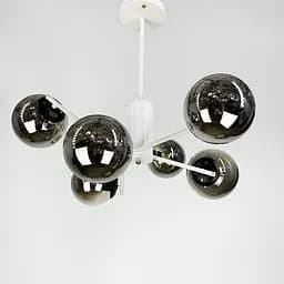 Потолочная люстра на 6 плафонов в белом корпусе Line.F 2005/6 WH+BK