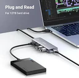 USB-хаб Ugreen CM219 4-in-1 USB Type-A to 4xUSB 3.0 HUB 1.5m Black (90879) - мініатюра 7