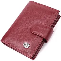 Практична візитниця з натуральної шкіри ST Leather 22468 бордова - мініатюра 10