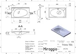 Умивальник Miraggio TITANIA BLACK (8813477) Mirasoft, Матовий, Накладний/Врізний, Чорний - мініатюра 2
