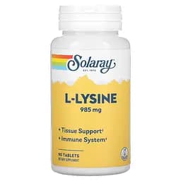 Лизин Solaray 1000 мг L-Lysine 90 таблеток