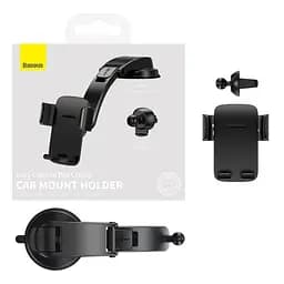 Автомобільний тримач холдер Baseus Easy Control Pro Clamp Car Mount Holder A Set SUYK010001 Black - мініатюра 4