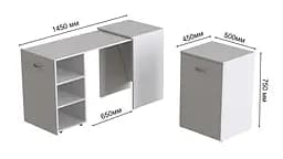 Стіл-тумба трансформер Смарт 1/1 Ferrum-decor 750x1450x500 ДСП Біле 16 мм (FRD-105067) - мініатюра 6