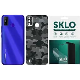 Захисна гідрогелева плівка SKLO Back (тил) Camo для Tecno Spark 8C Сірий / Army Gray