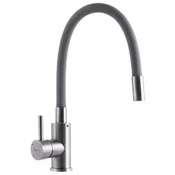 Змішувач для кухні Zerix SUS-011 із гнучким виливом gray ZX3130 Нержавіюча сталь