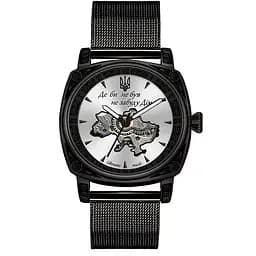 Наручний годинник чоловічий 021-3D Де би не був Black-White Mesh Awarder acs0031960
