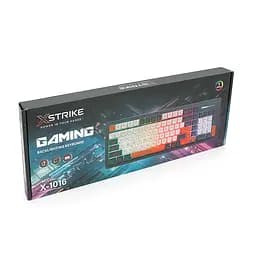 Клавіатура USB XStrike XS-1016, довжина кабелю 150 см, RGB підсвічування, Eng/Укр/Рус, 410х150х35 мм, Black/White/Orange, 101к, Q20 - мініатюра 2