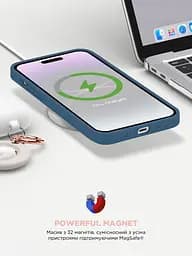 Силиконовый чехол с MagSafe для Apple iPhone 15 Plus, ICON2 MagCase, синий, противоударный, панель с мягкой подкладкой, защита всего корпуса, поддержка беспроводной зарядки, совместим с защитными стеклами и пленками, ArmorStandart (ARM72741) - мініатюра 9
