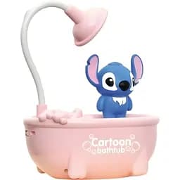 Дитяча настільна лампа Стіч ванна рожева (068B)