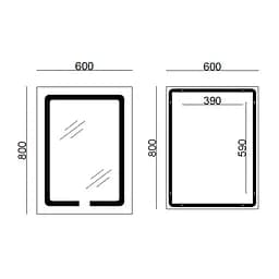 Дзеркало Lidz Kubis 600x800 з LED-підсвічуванням Touch, з антизапотіванням, з диммером яскравості LD78LF9376080 - мініатюра 2