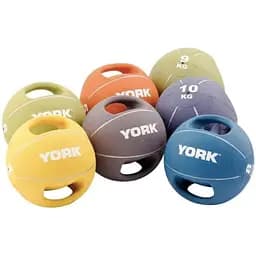 М'яч медбол York Fitness із двома ручками 9кг зелений - мініатюра 2