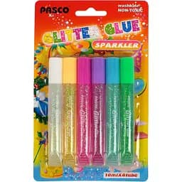 Клей с блестками 6 цветов/10 мл на блистере, F-019-08 Pasco (6924470303505)