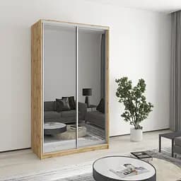 Шафа-купе дводверна MebelStar Уні AL 2 Дзеркала 120x45x210 см Дуб тахо (MBS-3507)