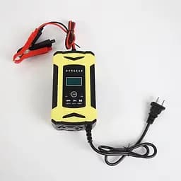 Автомобільний зарядний пристрій Foxsur 12V 6A для акумуляторів з дисплеєм LCD (Жовтий) - мініатюра 2