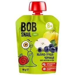 Пюре фруктовое Bob Snail Яблоко-Груша-Черника для детей от 6 месяцев гомогенизированное 90 г
