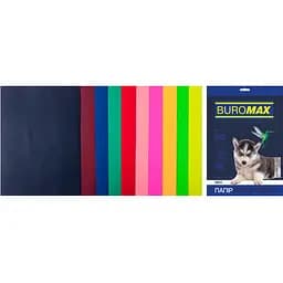 Набір паперу Buromax Dark+Neon А4 50 аркушів 10 кольорів (BM.2721050-99)