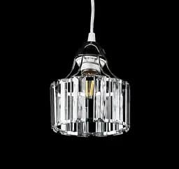Люстра стельова E27 Splendid Ray L1260/1 (CR), хром, білий, регульована висота 20-55 см, сучасний стиль для дому - мініатюра 2