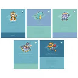 Зошити учнівські 12 аркушів коса лінія Yes Unusual animals, 25 шт. в упаковці