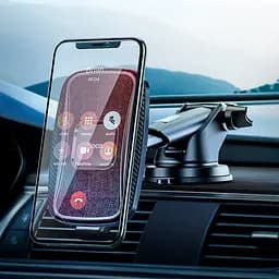 Автомобільний тримач холдер із БЗУ Hoco CA75 Black - мініатюра 2