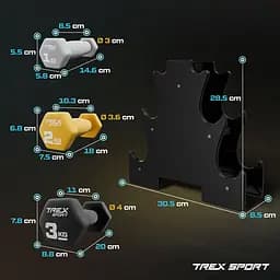 Набір фітнес гантелей TREX Sport TX-V120VS з підставкою 12кг - мініатюра 3